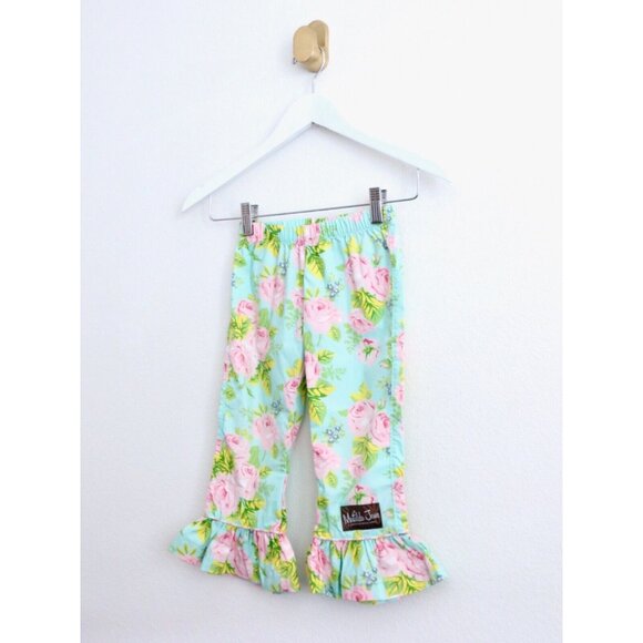 NEW! Matilda Jane Floral Ruffle Pants Pink Green SZ 2 Toddler - Picture 2 of 6